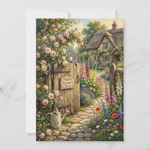 Joyeuse Fête des Mères Carte de Jardin de Cottage