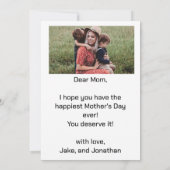 Joyeuse fête des mères | Carte de vacances Fleurs (Dos)