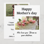 Joyeuse fête des mères | Carte de vacances Fleurs (Devant / Derrière)