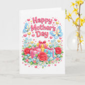 Joyeuse fête des Mères Carte de vœux 3D (Fleur jaune)