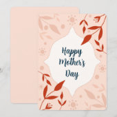 Joyeuse fête des mères carte fleur rose (Devant / Derrière)