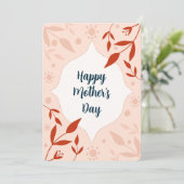 Joyeuse fête des mères carte fleur rose (Debout devant)