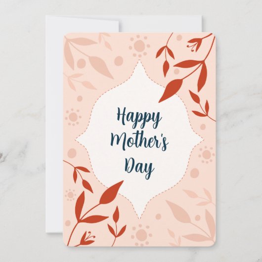Joyeuse fête des mères carte fleur rose (Devant)