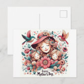 Joyeuse fête des mères Cartes postales de voeux (Devant / Derrière)