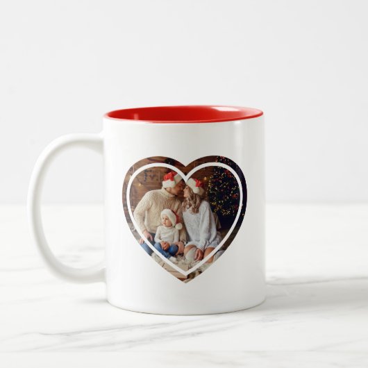 Joyeuse Fête des mères Coeur Photo Mug (Gauche)