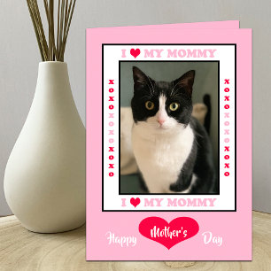 Joyeuse fête des mères de la carte de chat — Votre