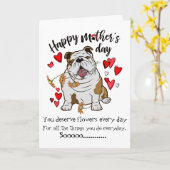 Joyeuse fête des mères de votre carte de chien bou (Fleur jaune)