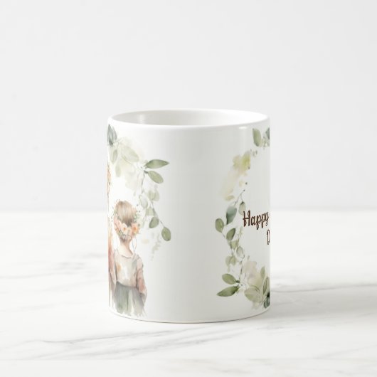Joyeuse Fête des Mères Fleurs Filles Mug (Centre)