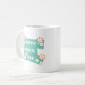Joyeuse Fête des Mères Florale | Café Mug (Devant gauche)