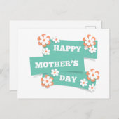 Joyeuse Fête des Mères Florale | Carte postale (Devant / Derrière)