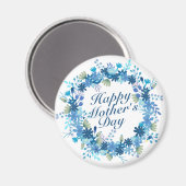 Joyeuse Fête des Mères hiver Floral Wreath Magnet (Recto/Verso)