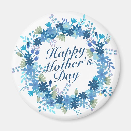 Joyeuse Fête des Mères hiver Floral Wreath Magnet (Devant)