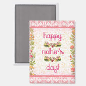 Joyeuse Fête des Mères Magnet Vintage en dentelle (Recto/Verso)