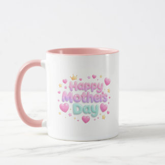Joyeuse Fête des Mères Mug Lettre Bulle Mignonne