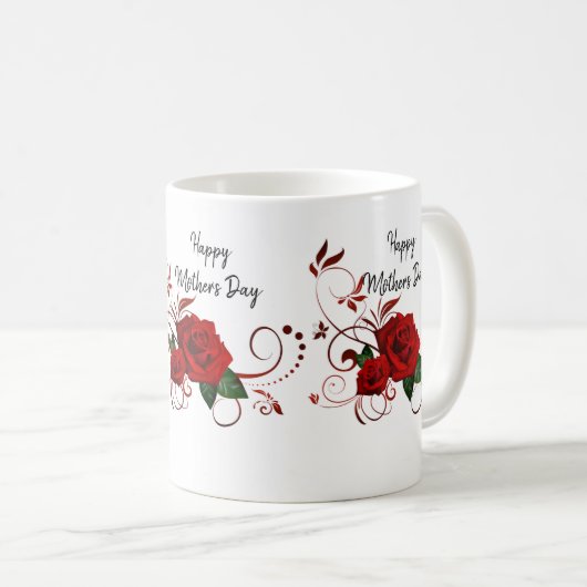 Joyeuse fête des mères Mug rouge rose (Devant droit)