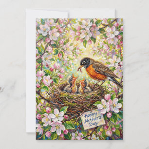 Joyeuse Fête des Mères Robin Carte