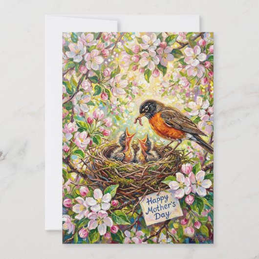 Joyeuse Fête des Mères Robin Carte (Devant)