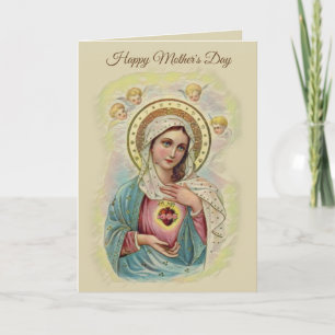 Joyeuse fête des mères Vierge Marie carte religieu