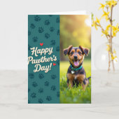 Joyeuse Fête des Parents à Patte Portrait Carte (Fleur jaune)