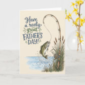 Joyeuse Fête des Pères avec une carte de pêche (Fleur jaune)