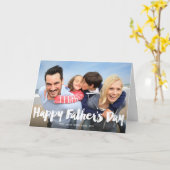 Joyeuse Fête des Pères Bold Brush Script Carte Pho (Fleur jaune)