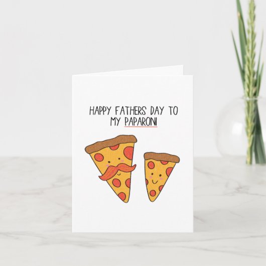 Joyeuse Fête des Pères Carte de Pizza Punny pour P (Devant)
