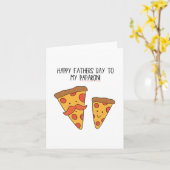 Joyeuse Fête des Pères Carte de Pizza Punny pour P (Fleur jaune)