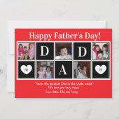 Joyeuse Fête des Pères Carte de vœux plate rouge a (Devant)
