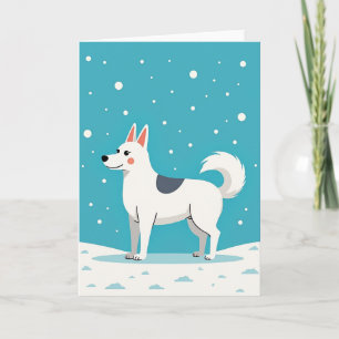 Joyeuse Fête des Pères Carte d'Hiver pour Chien