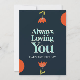 Joyeuse Fête des Pères Carte Florale Simple