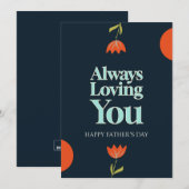 Joyeuse Fête des Pères Carte Florale Simple (Devant / Derrière)