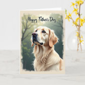 Joyeuse Fête des Pères Carte Retriever (Fleur jaune)