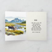 Joyeuse fête des Pères Élan faune Carte de vœux (Intérieur)