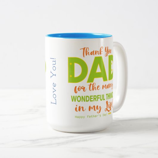 ✨Joyeuse fête des Pères Merci Papa Mug Deux Tons (Devant droit)