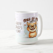 Joyeuse Fête des Pères Mug à Café Chat Drôle (Devant droit)