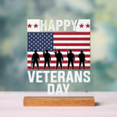 Joyeuse fête des vétérans Drapeau Silhouette Vecto (Neutre)