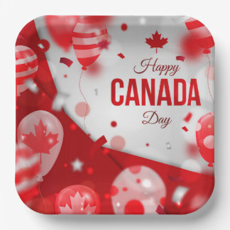 Joyeuse fête du Canada. Assiette en carton