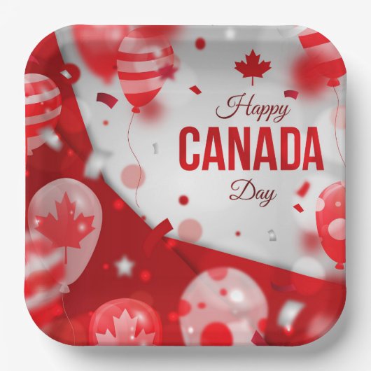 Joyeuse fête du Canada. Assiette en carton (Recto)