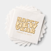 Joyeuse fête du Nouvel An fun tendance or rétro (Insitu (empilé))