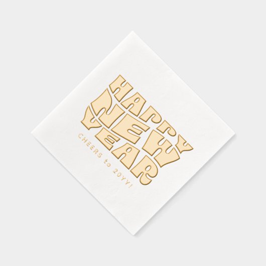 Joyeuse fête du Nouvel An fun tendance or rétro (Droite)