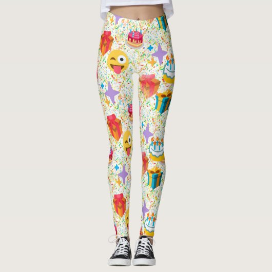 joyeuse fête émoji leggings (Devant)