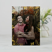 Joyeuse feuille d'or encadrée Carte photo de vacan (Debout devant)