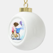 Joyeuse fille à vélo ornement de Noël (Droite)