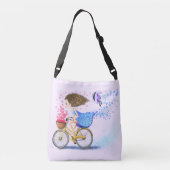 Joyeuse fille avec sac de crossbody de vélo (Dos)