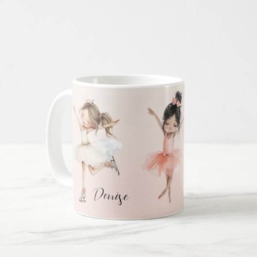 Joyeuse Fille Rose Ballerina Mug (Devant gauche)
