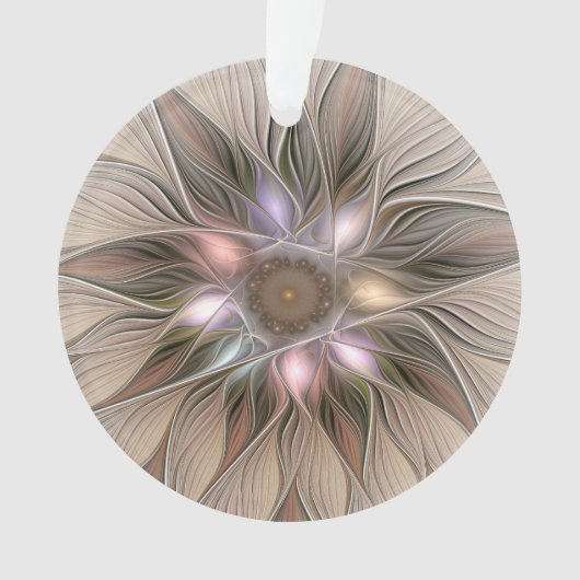 Joyeuse Fleur Abstrait Beige Brown Floral Fractal (devant)