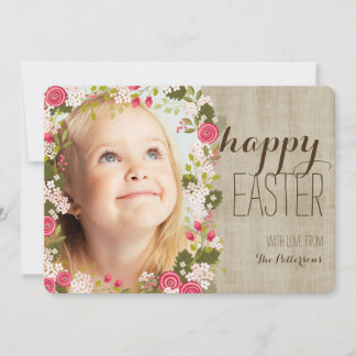 Joyeuse florale de Pâques | Carte de voeux photo L
