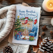 Joyeuse Hanoukka Joyeux Noël Carte