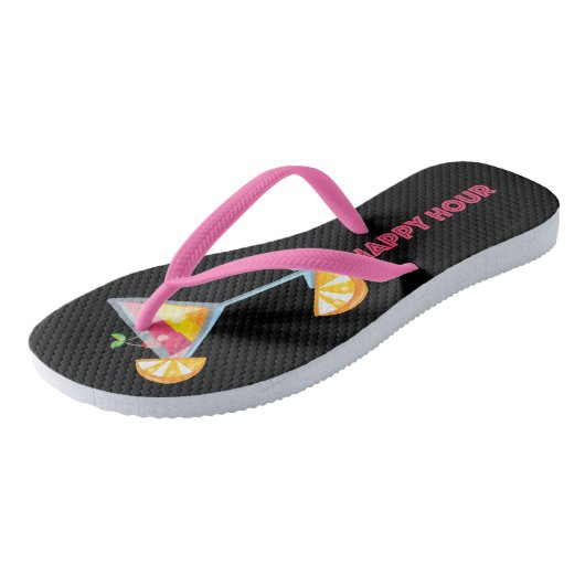 Joyeuse Heure Martini Cocktail Flops à tongs (Incliné)