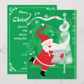 Joyeuse invitation de fête de Noël avec un Père No (Devant / Derrière)